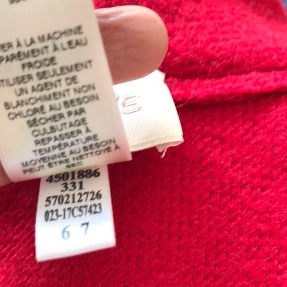 Chico’s Wool Blend Knit Button Down Jacket Red L - Picture 13 of 14